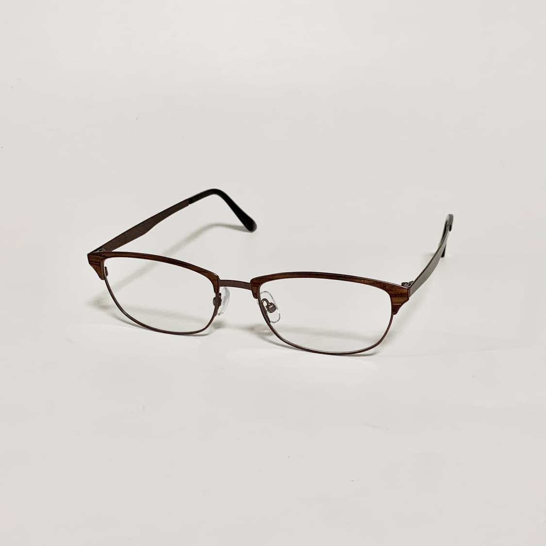 941 빈티지안경 데드스탁 우드 패턴 브라운 사각 메탈 남녀공용 프레임 상품이미지2