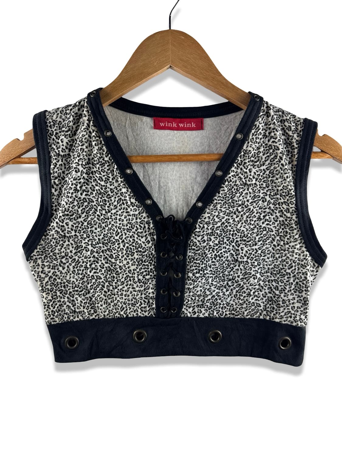 JPN 갸루 레오파드 레이스업 크롭탑2551 상품이미지1