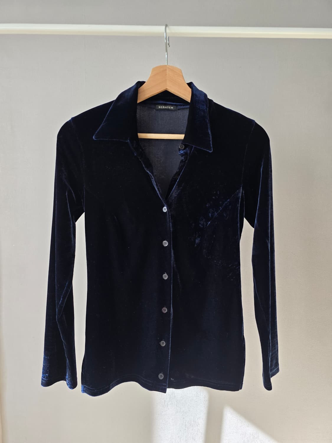 벨로아 셔츠 다크네이비 M 상품이미지2