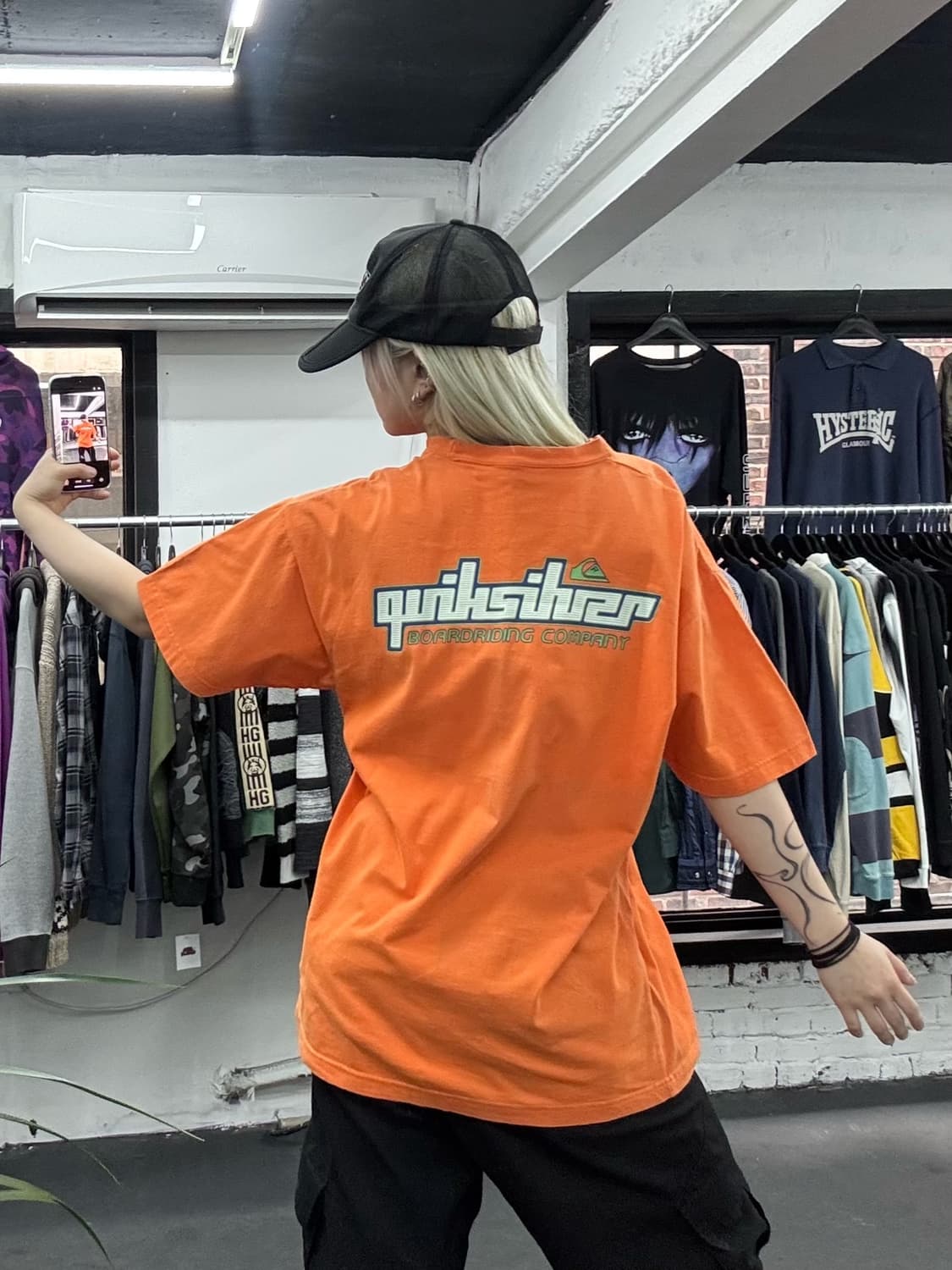 Quiksliver 퀵실버 빅로고 오렌지 티셔츠 상품이미지5