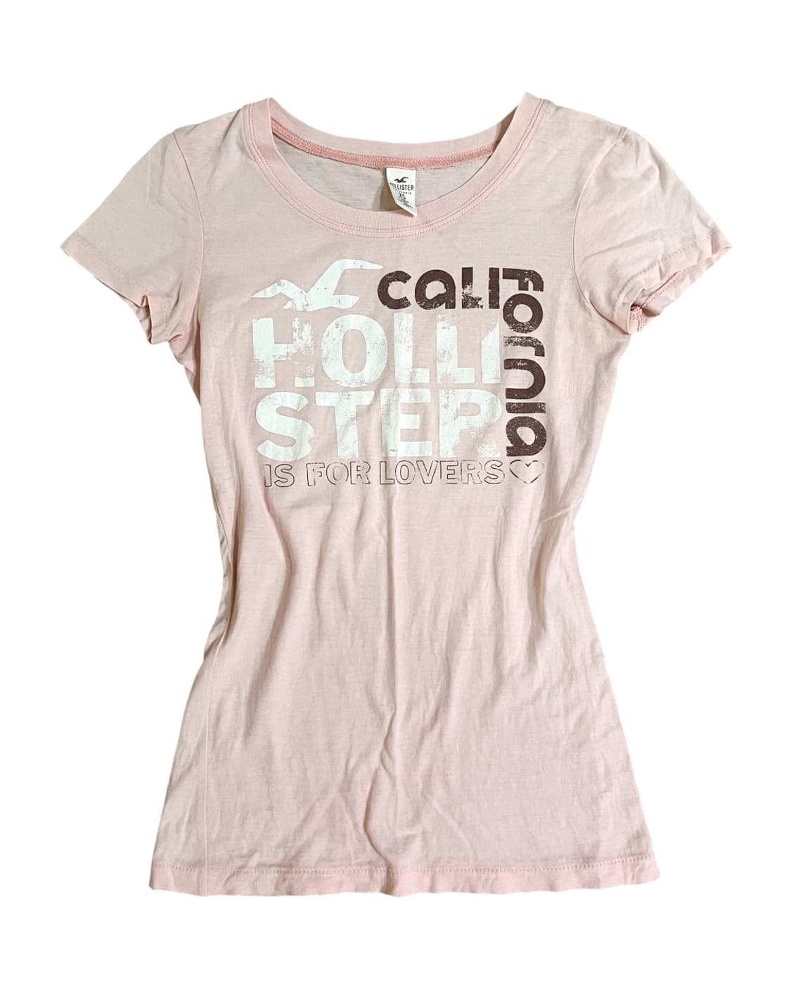 홀리스터 hollister 연핑크 레터링 반팔 상품이미지1