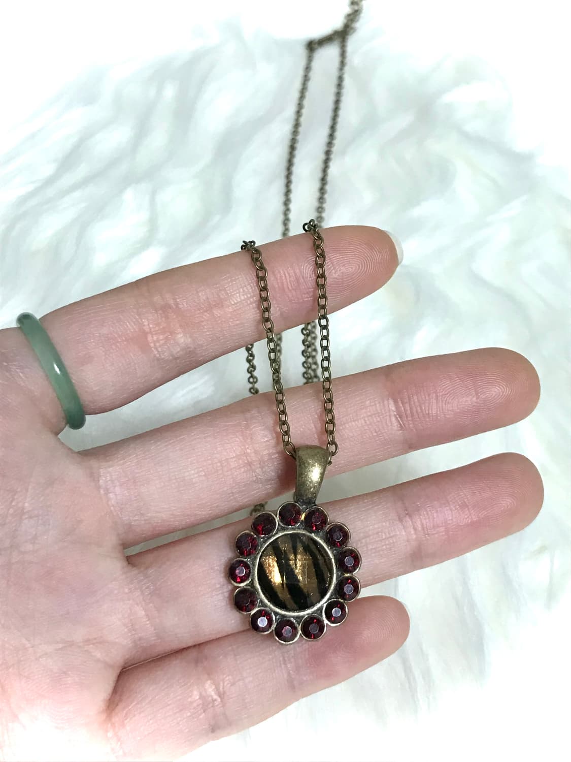 빈티지 헤이세이 갸루 호피 엔틱 골드 롱 드롭 체인 목걸이 상품이미지3