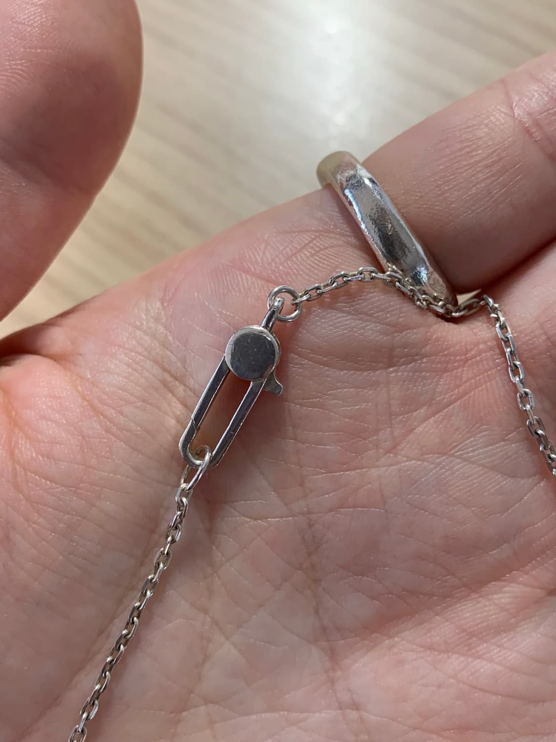 구찌 하트 팬던트 트레이드마크 실버 체인 목걸이  상품이미지6