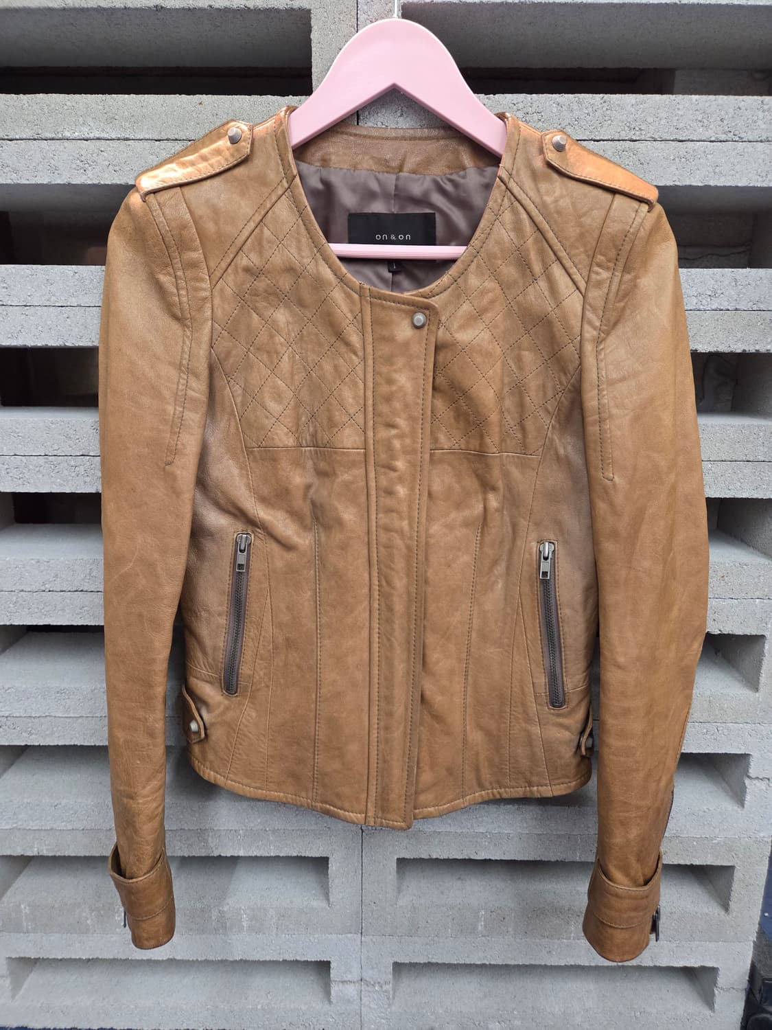 on n on lambskin 양가죽 레더자켓 상품이미지4