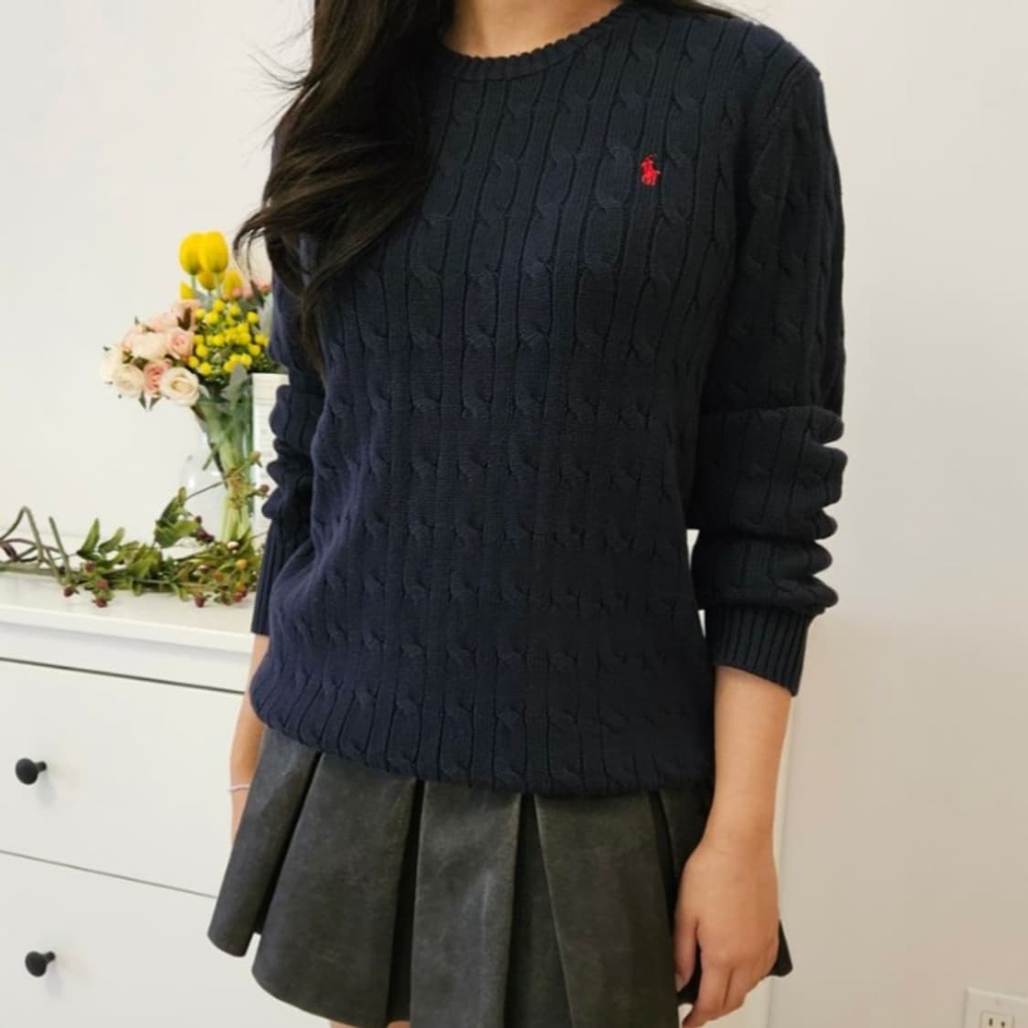 폴로 보이즈 스웨터 네이비 레드포니 L사이즈(55사이즈) 상품이미지1