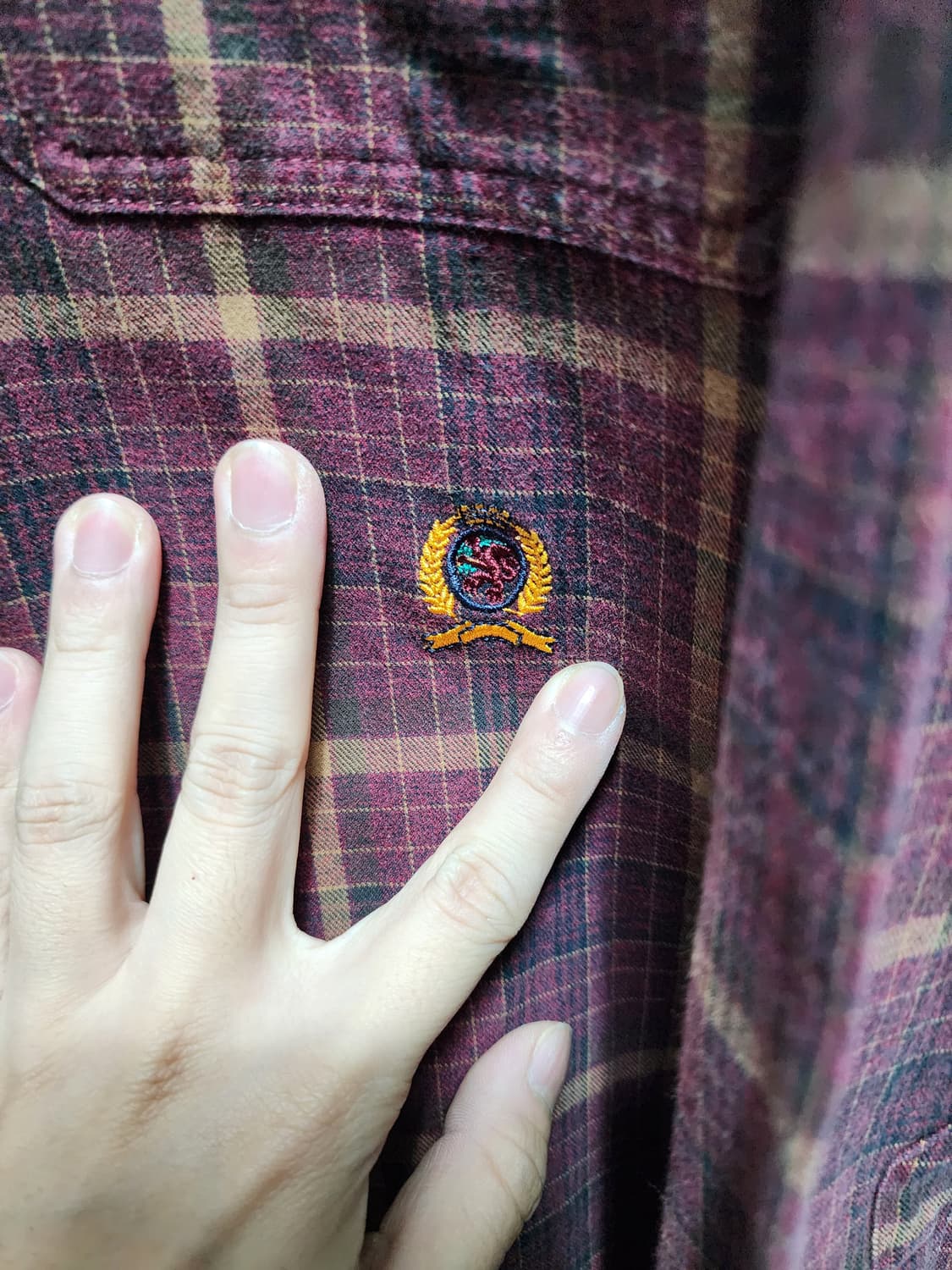 타미힐피거 올드스쿨 월계수로고 체크셔츠 XL 상품이미지3