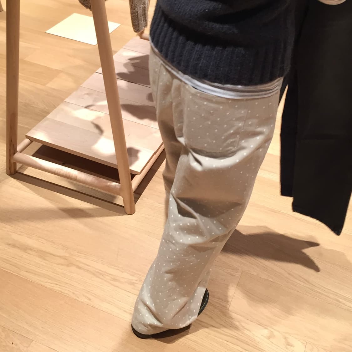 엔조블루스 도트 코튼 와이드 팬츠 베이지 S 상품이미지1