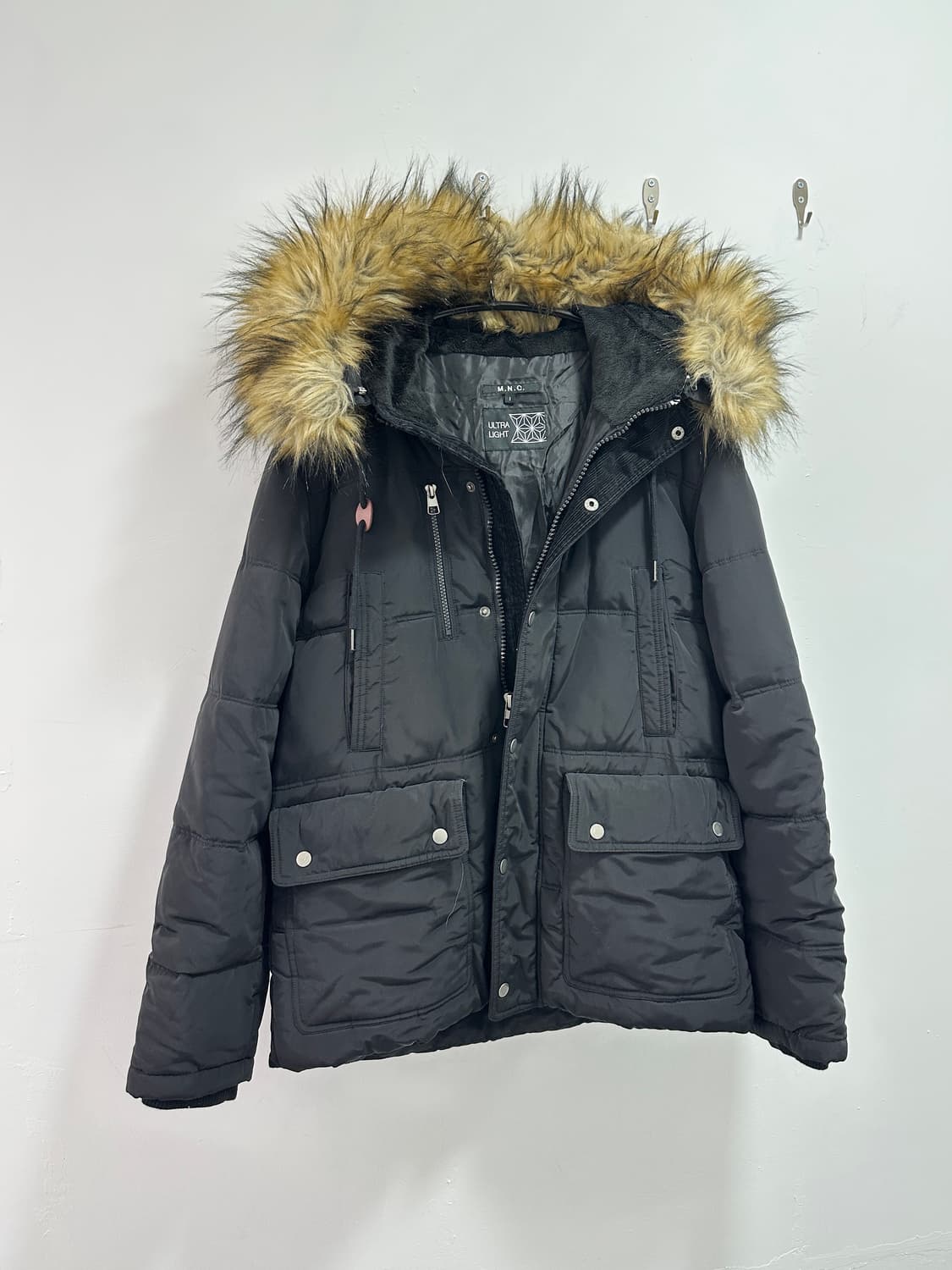 Vintage black fur trimming parka 상품이미지8