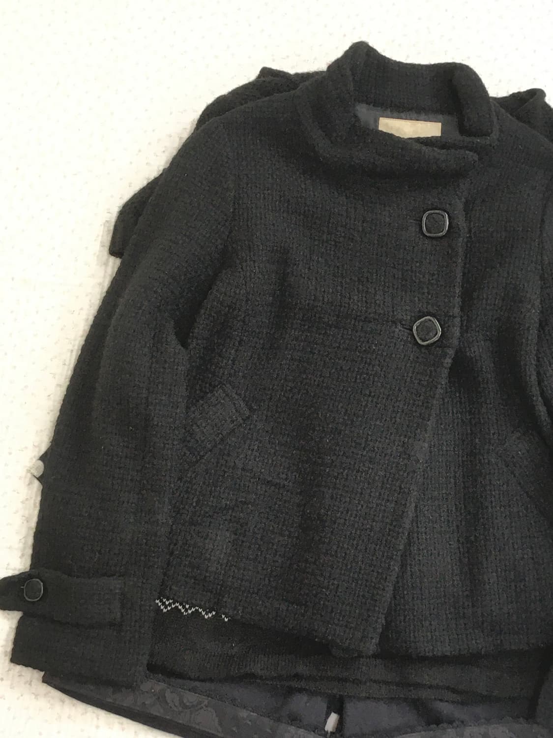 JPN/ 블랙숏코트 모리걸블랙코트 스탠드넥코트 블랙하프코트 상품이미지2