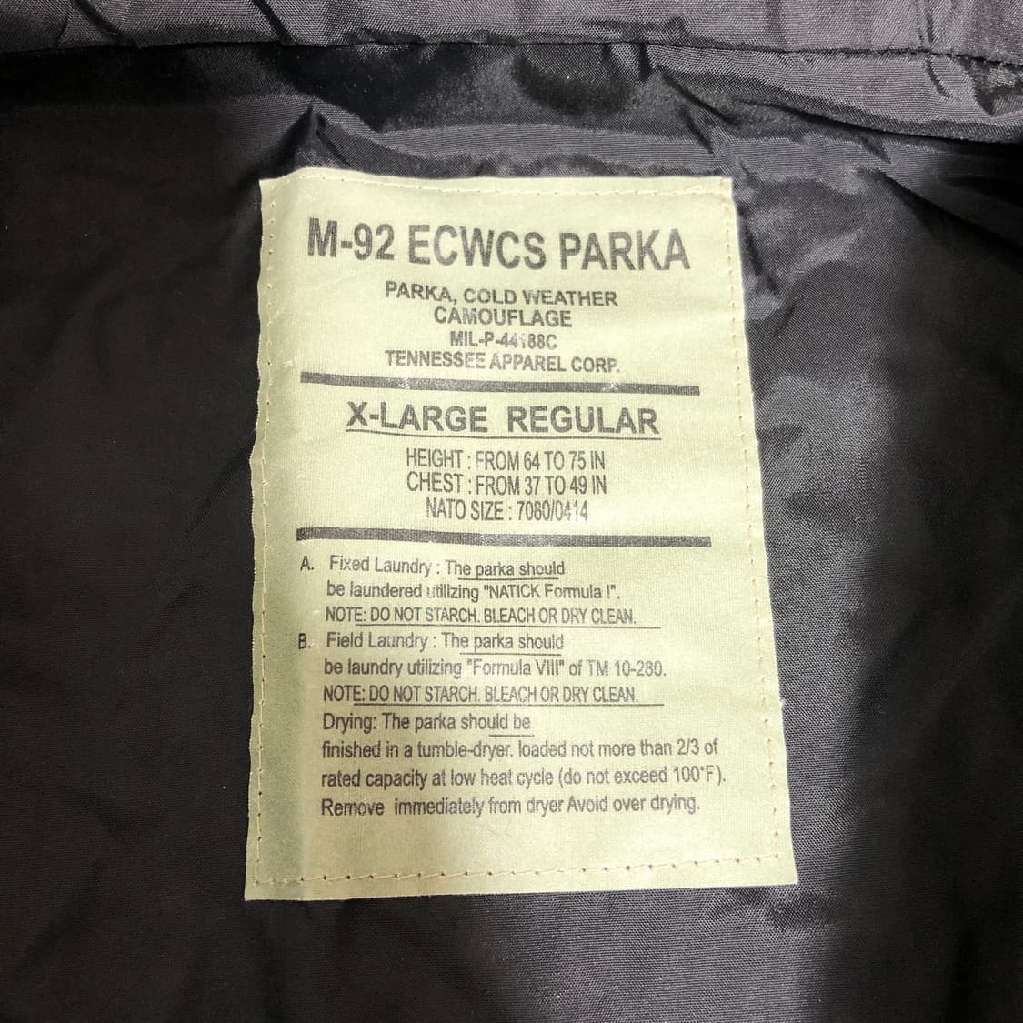 테네시어페럴 M-92 ECWCS PARKA 상품이미지2