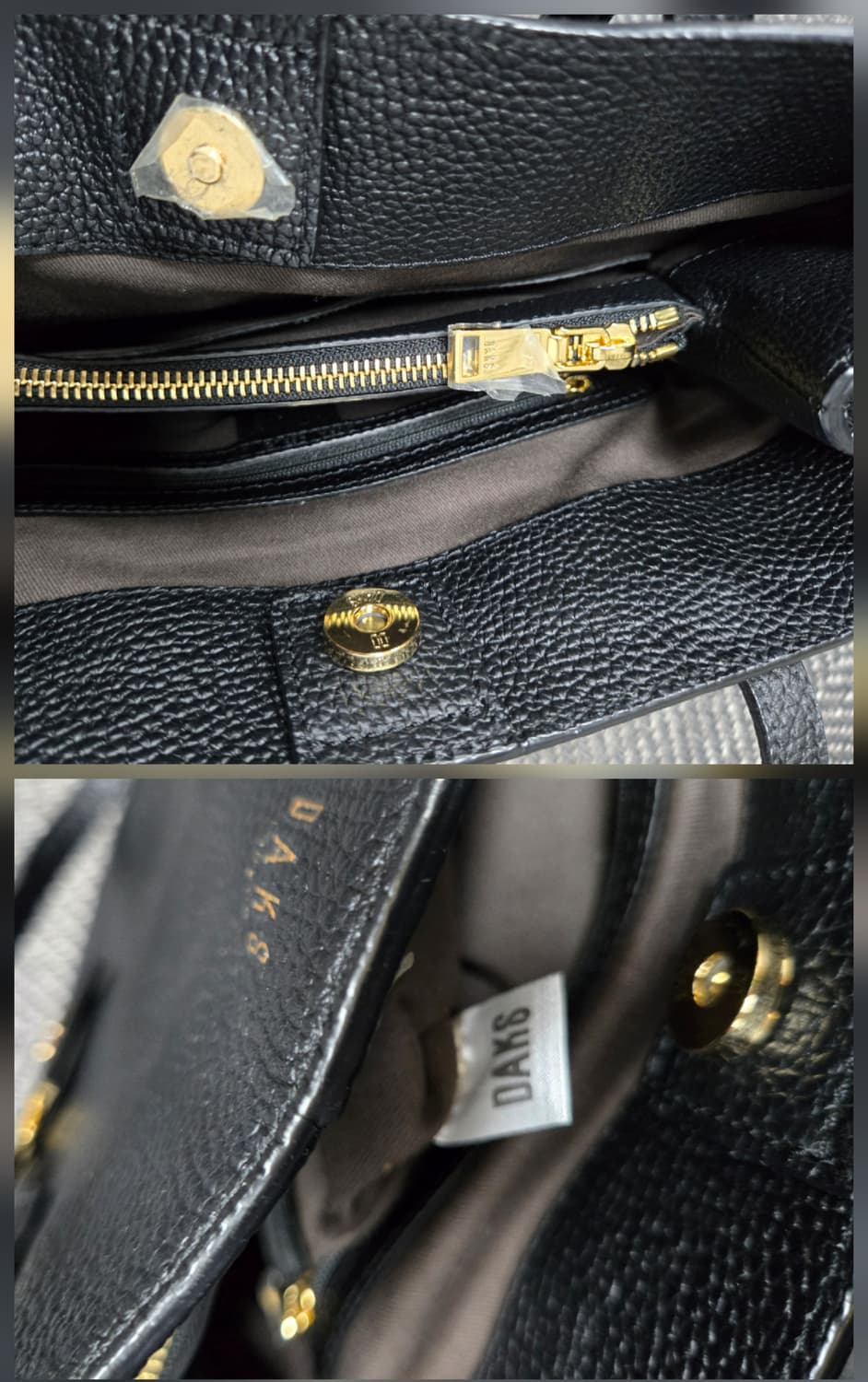 닥스 가죽 체크배색 로고 참장식 3단 숄더백 상품이미지9