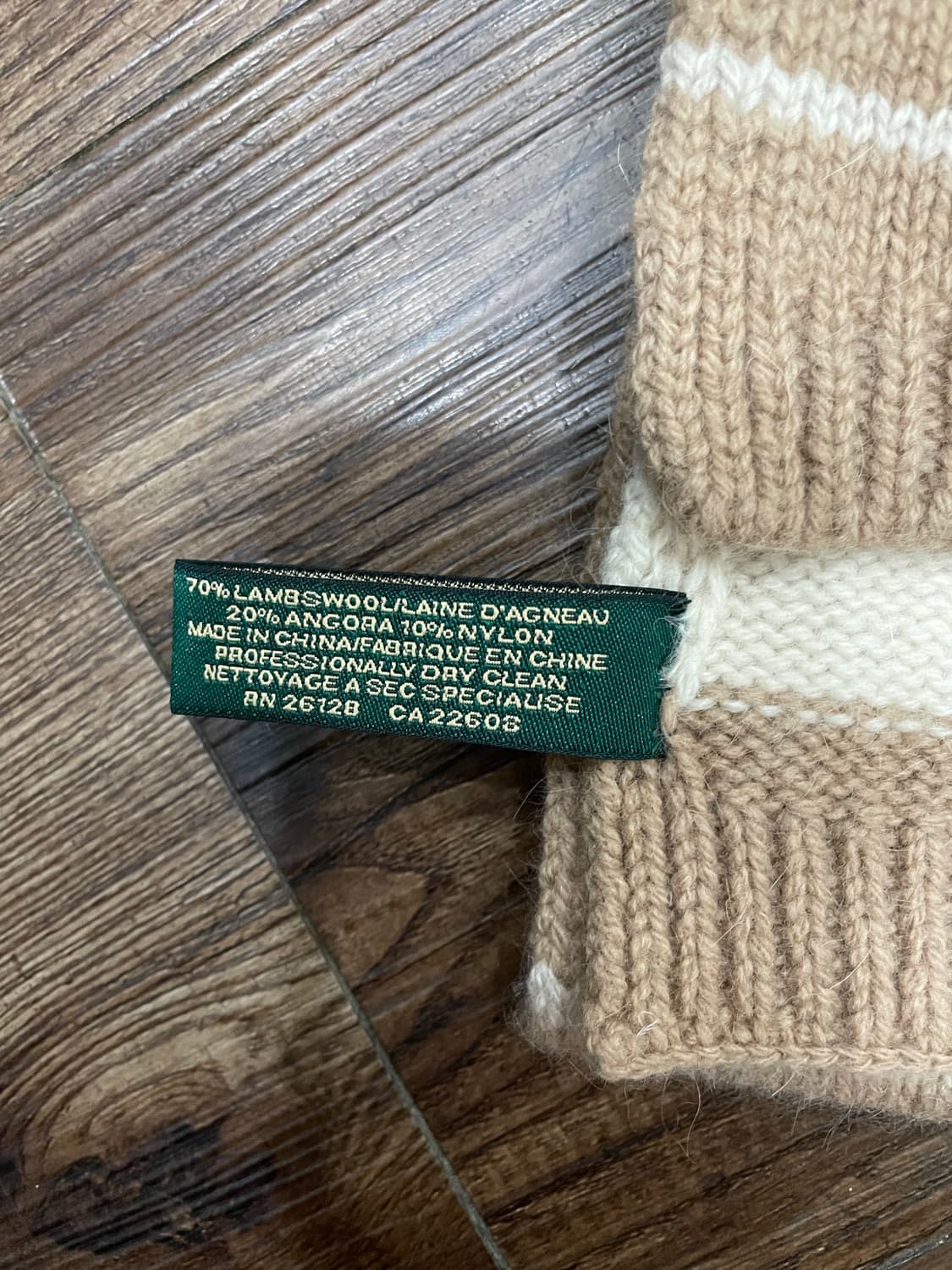 폴로 랄프로렌 램스울 앙고라 머플러 베이지 상품이미지4