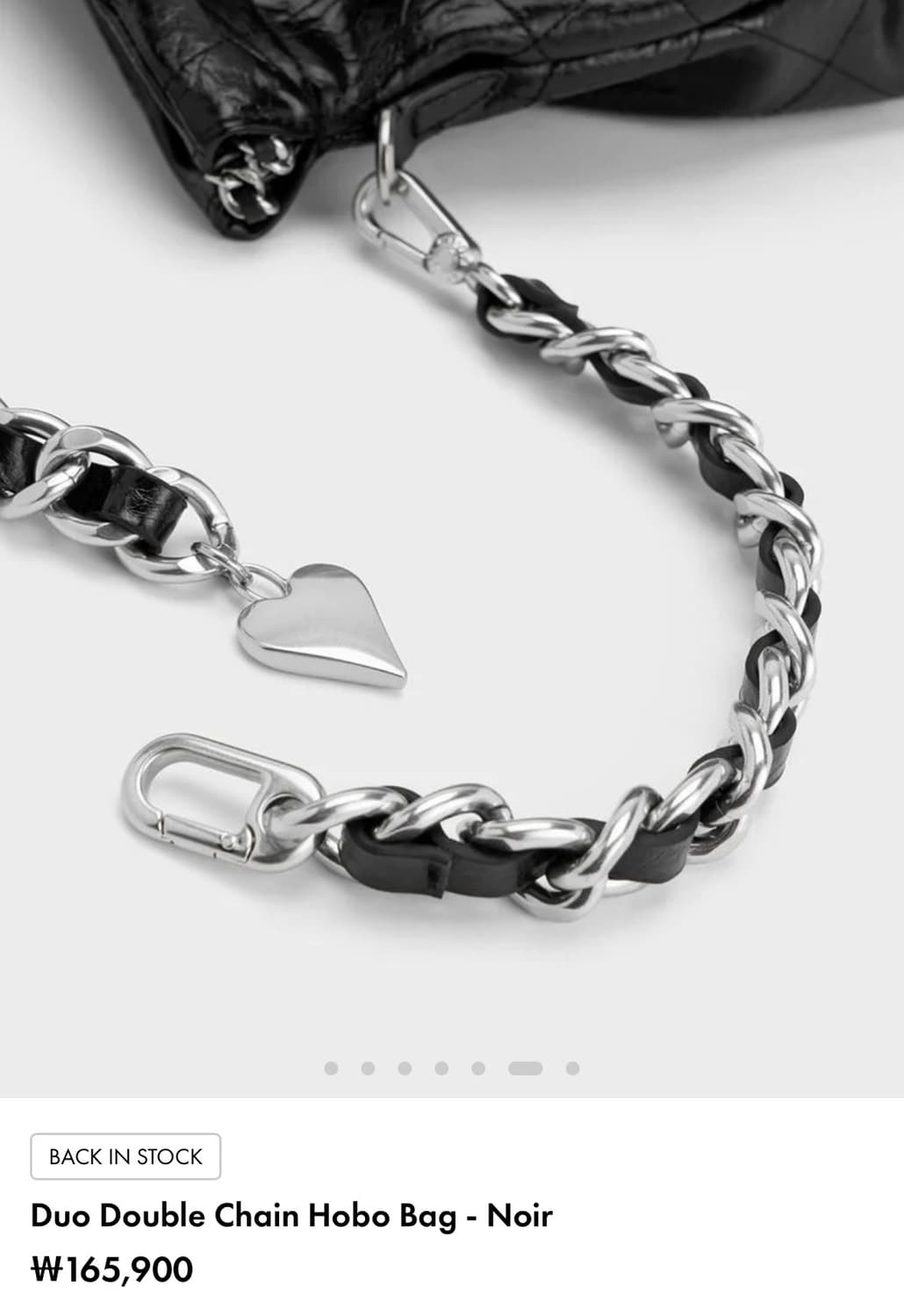 새상품급) 찰스앤키스 체인 호보백 블랙/은장 상품이미지6