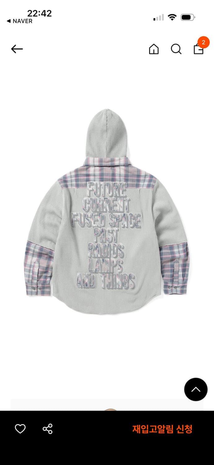 디스이즈네버댓 체크 후드 셔츠 M 상품이미지2