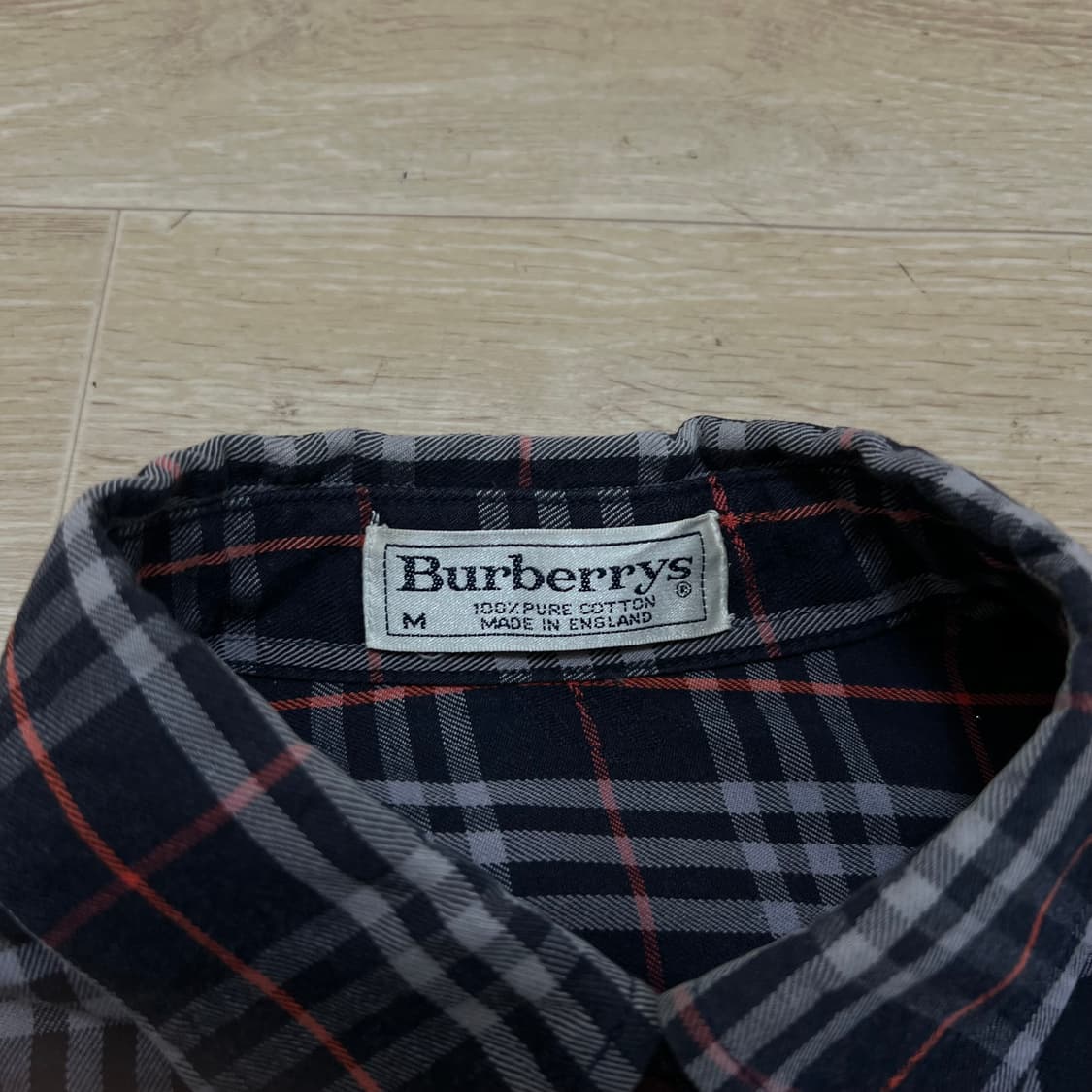 버버리 기마로고 긴팔 체크셔츠 [네이비] M/95 상품이미지5