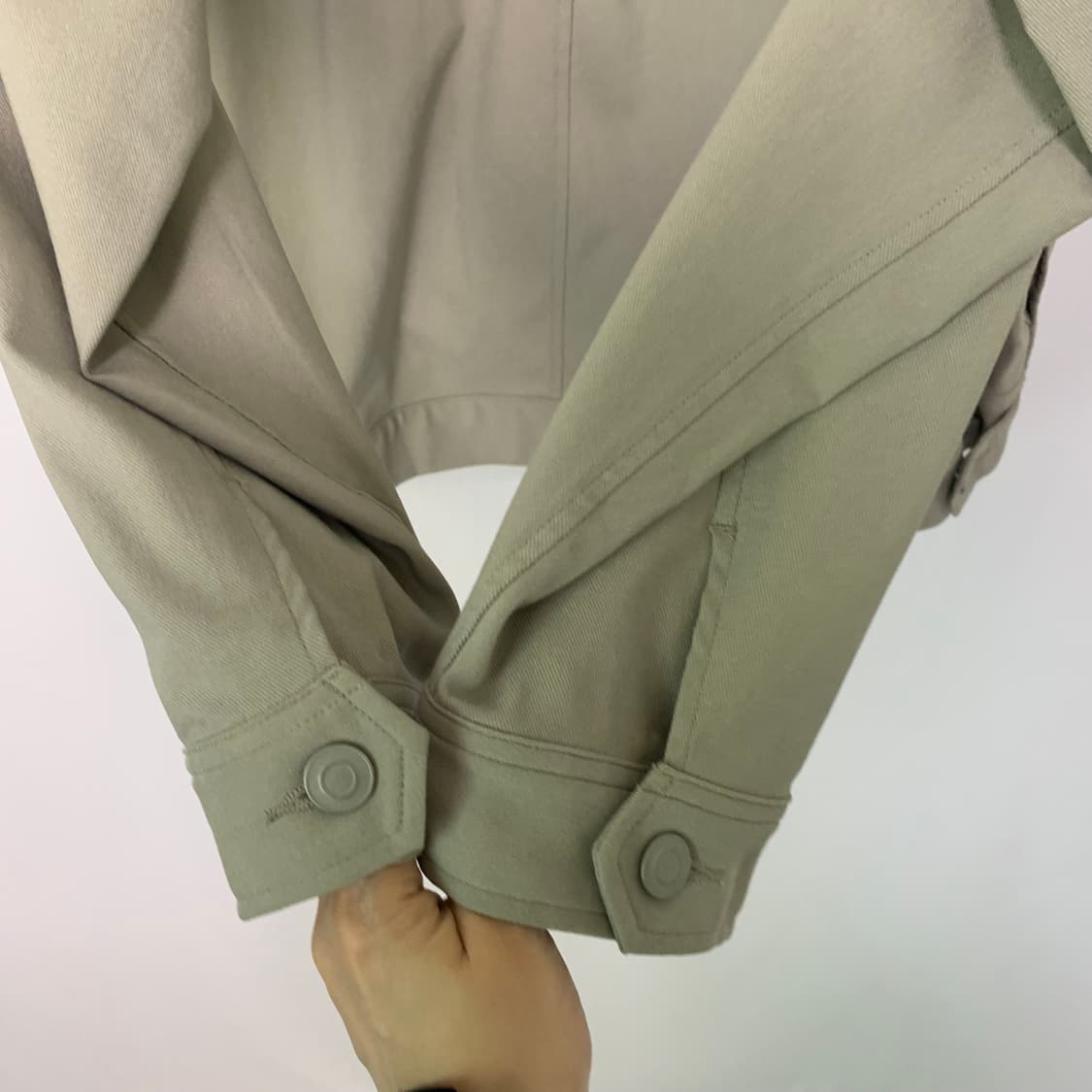 빔즈 Bming 노카라 포켓 셔츠 자켓 카키 그레이 빈티지 워크자켓 상품이미지10