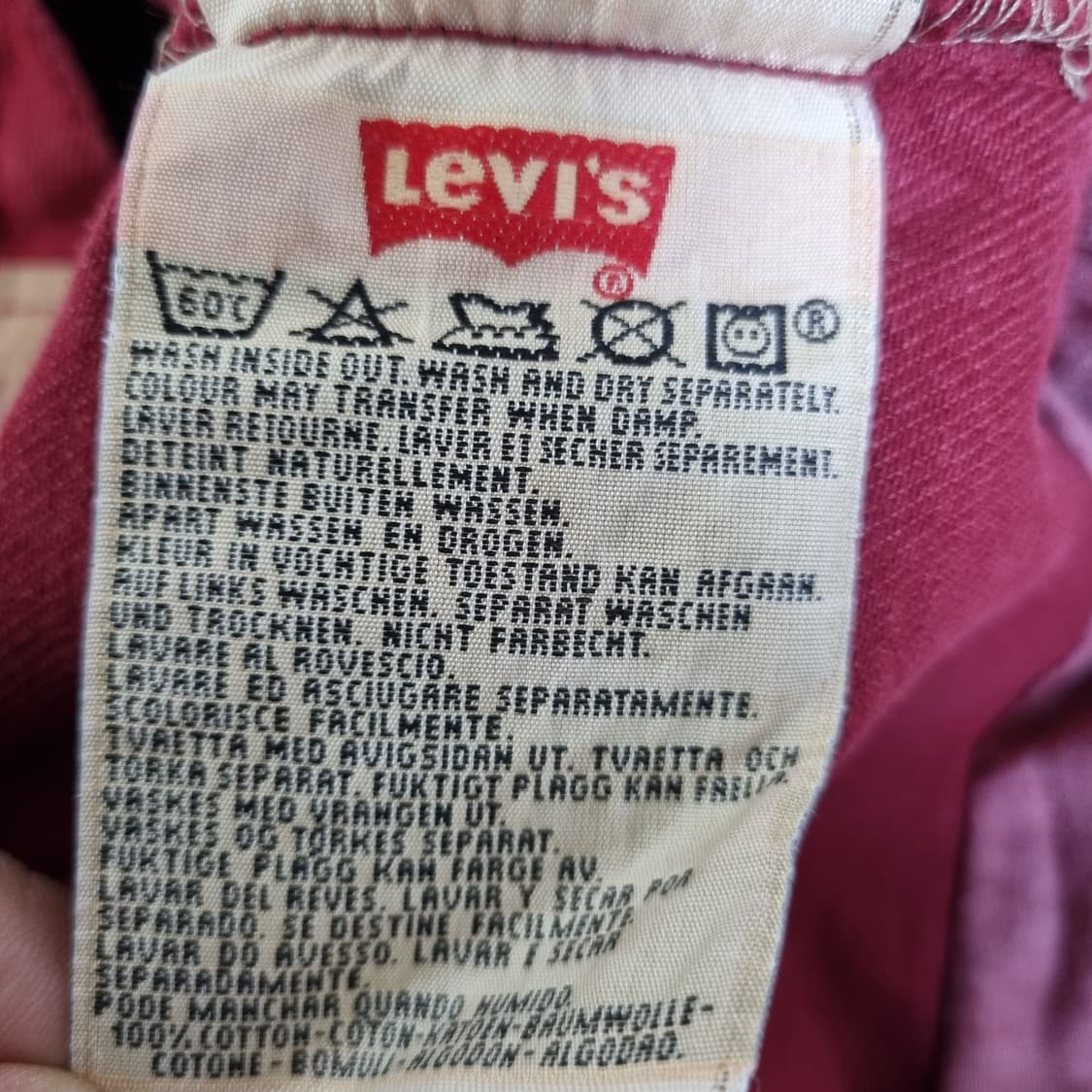 리바이스 31 x30 레드 슬림핏 상품이미지5