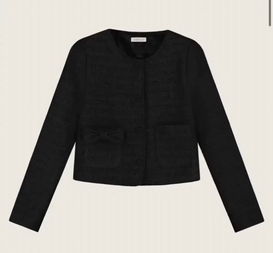 클리시어 리본 트위드 자켓 블랙 상품이미지1
