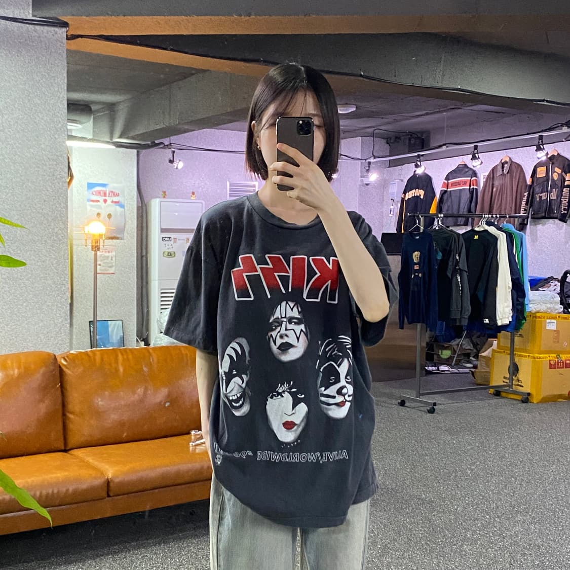 키스 월드투어 빈티지 그래픽 반팔티 B4962 상품이미지1