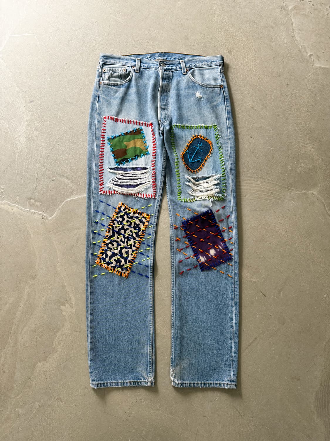 90s Levi's 501 Patchwork Denim Pants  상품이미지1
