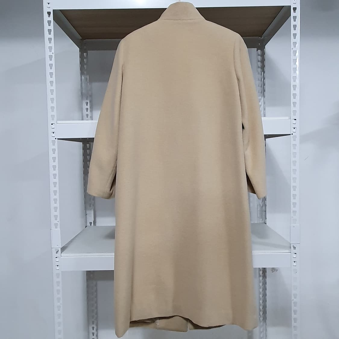 일본 빈티지 앙고라 베이지 하이넥 롱 떡볶이 코트 상품이미지3