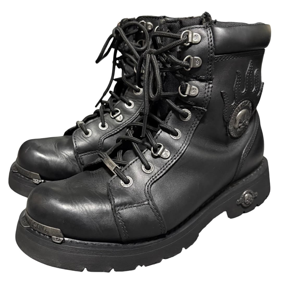 할리데이비슨 스컬 플레임 메탈 토 집업 부츠 270 바이커부츠  상품이미지1