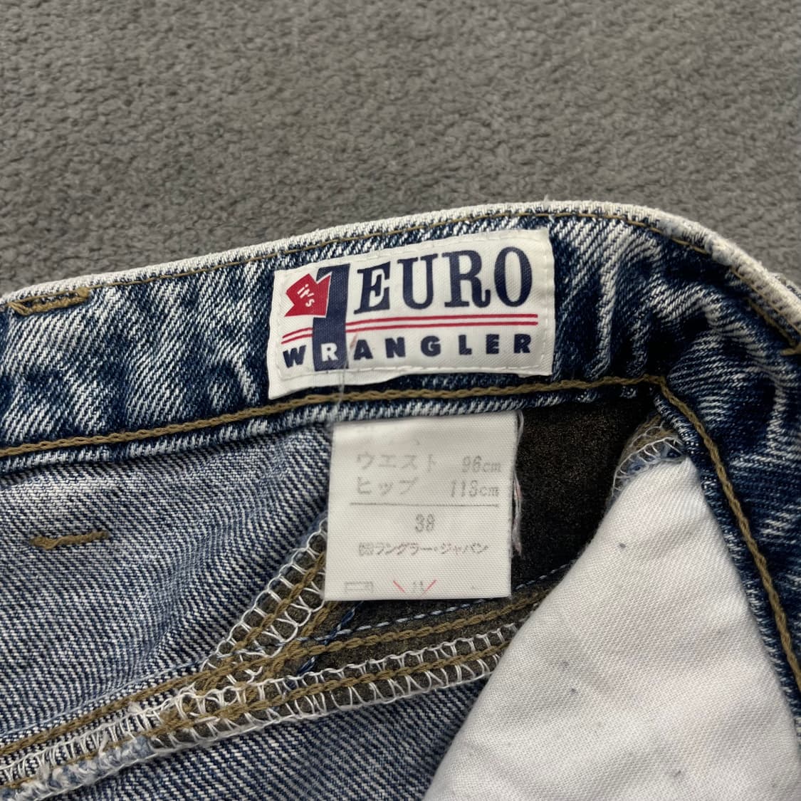 38 랭글러 유로 80s 블루 시스템 올드 케미컬 워싱 데님 상품이미지7