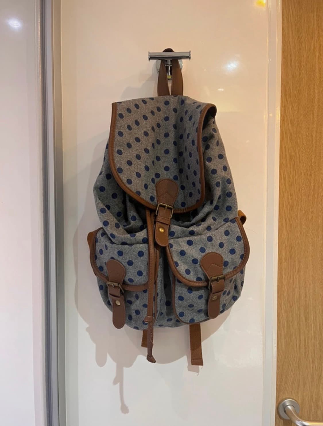 일본 빈티지 땡땡이 무늬 백팩 상품이미지1