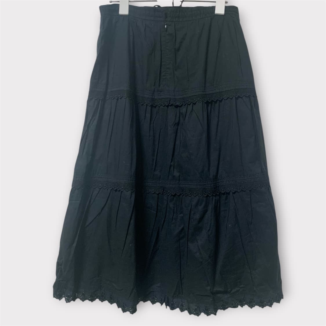 캉캉 모리걸하구미 너드 y2k 아일렛 블랙 미디스커트 상품이미지2