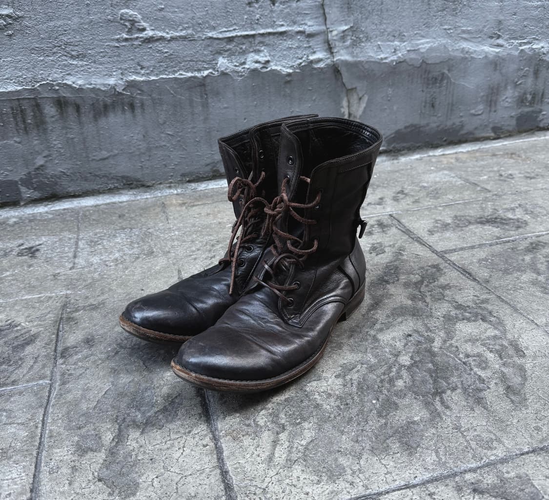 요지야마모토 아카이브 우드솔 레이스업 부츠 상품이미지1