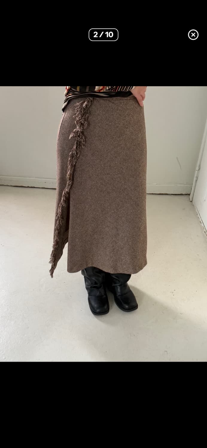 울 프린지 롱스커트 상품이미지2