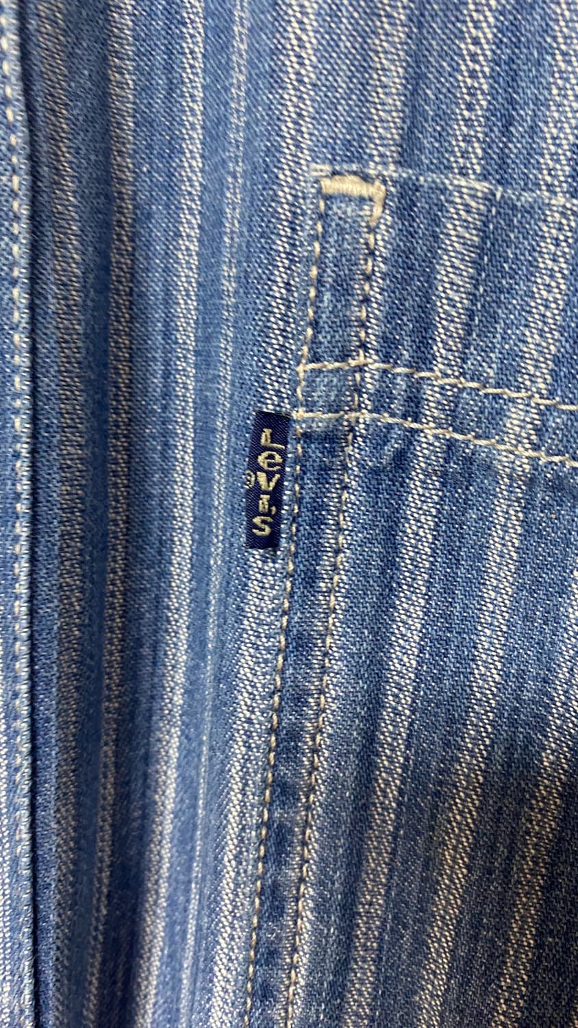 리바이스 90s 빈티지 데님 셔츠 (히코리 스트라이프) 상품이미지4