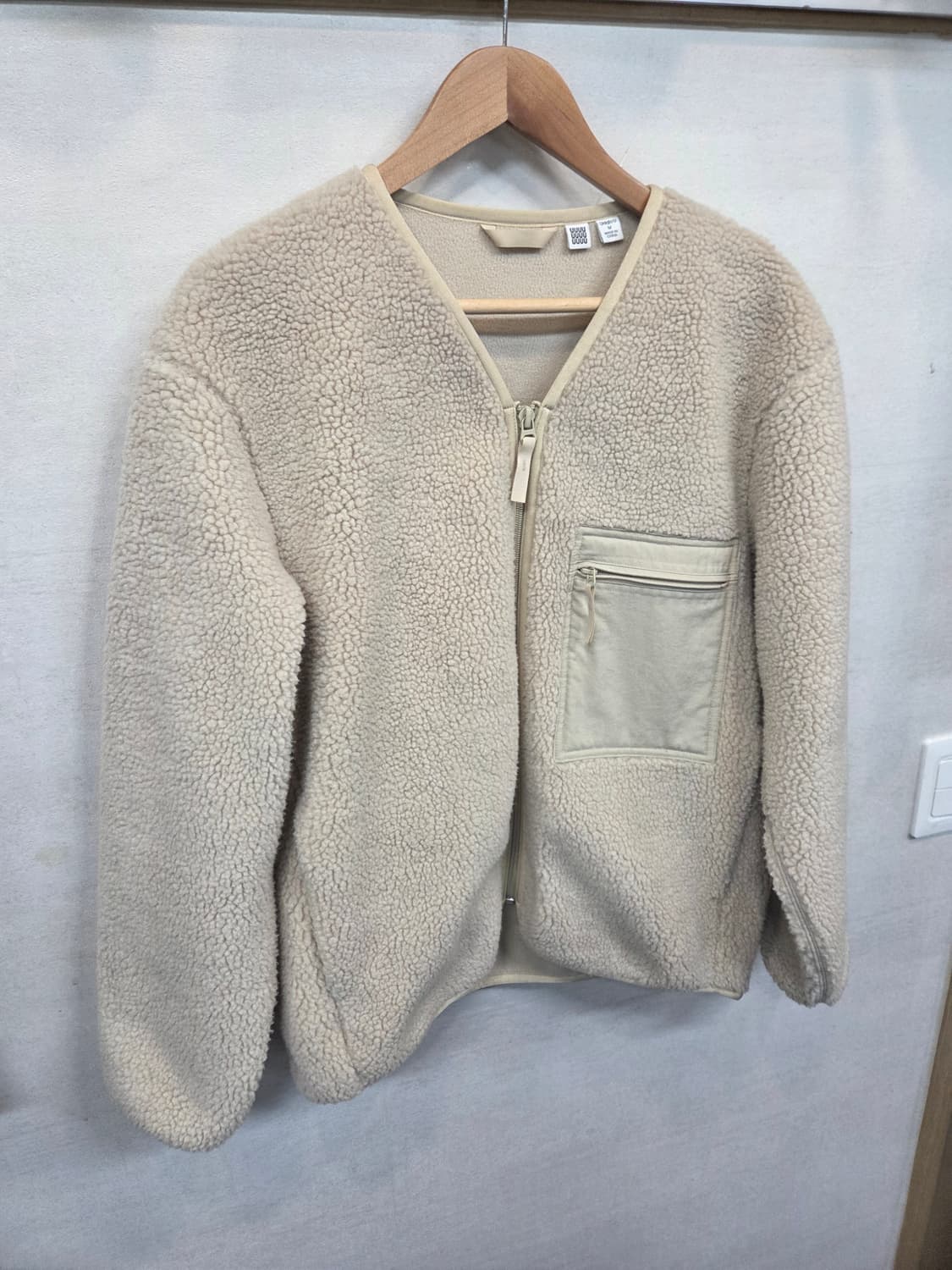 유니클로 u 르메르 노카라 뽀글이 플리스 자켓 m 상품이미지5