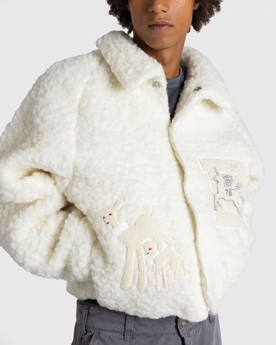 [M]이알엘 ERL 바시티 시어링 자켓/오트밀 상품이미지5