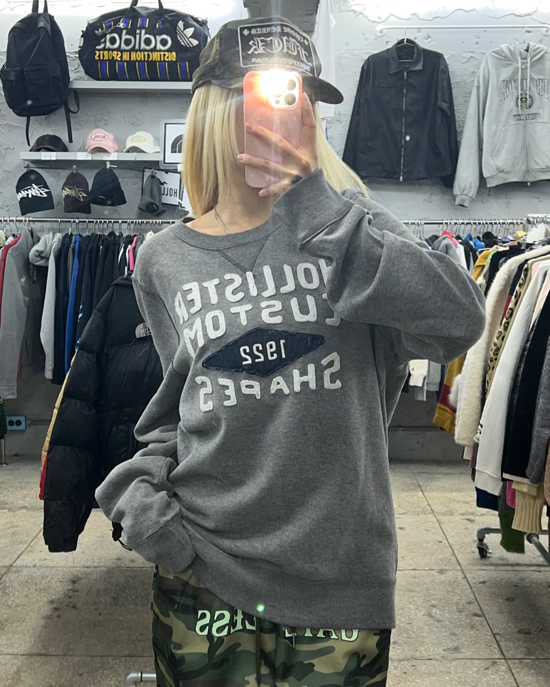 착샷O 홀리스터 그레이 슬리브 맨투맨 상품이미지3