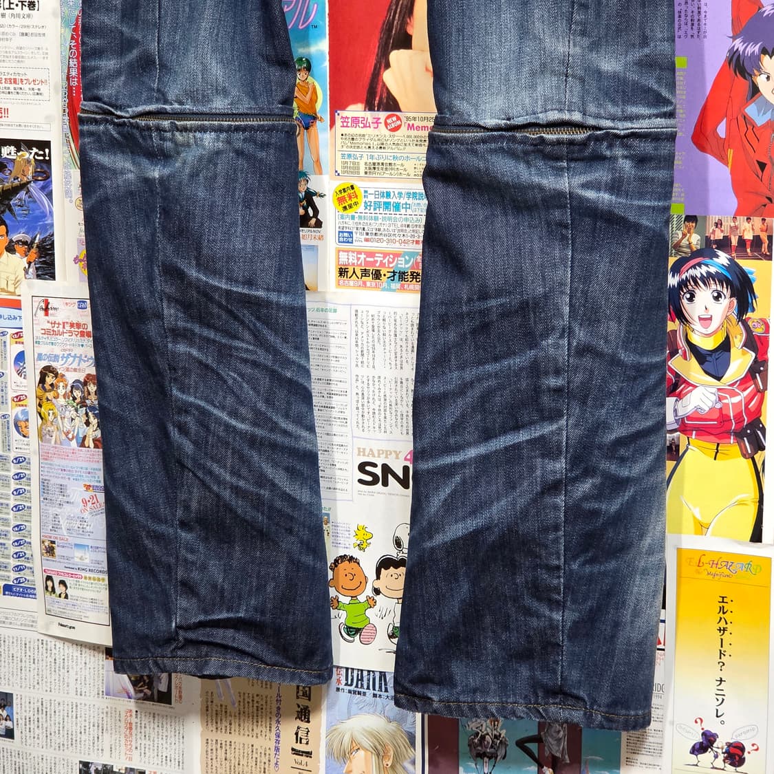 빈티지 진청 절개 슬림 스트레이트 팬츠 상품이미지6