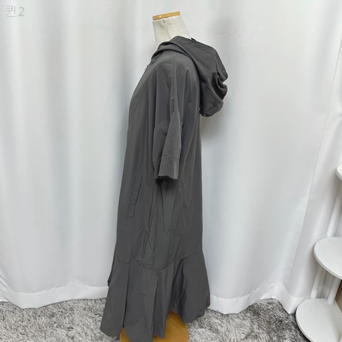 SOOS 여자 스판 후드 반팔 롱원피스 FREE 상품이미지4