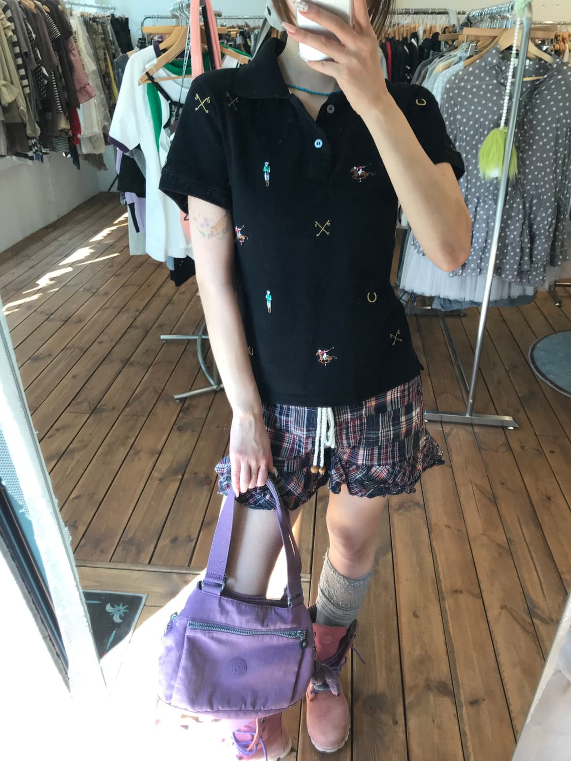 폴로 블랙 멀티 로고 카라 티셔츠 상품이미지3
