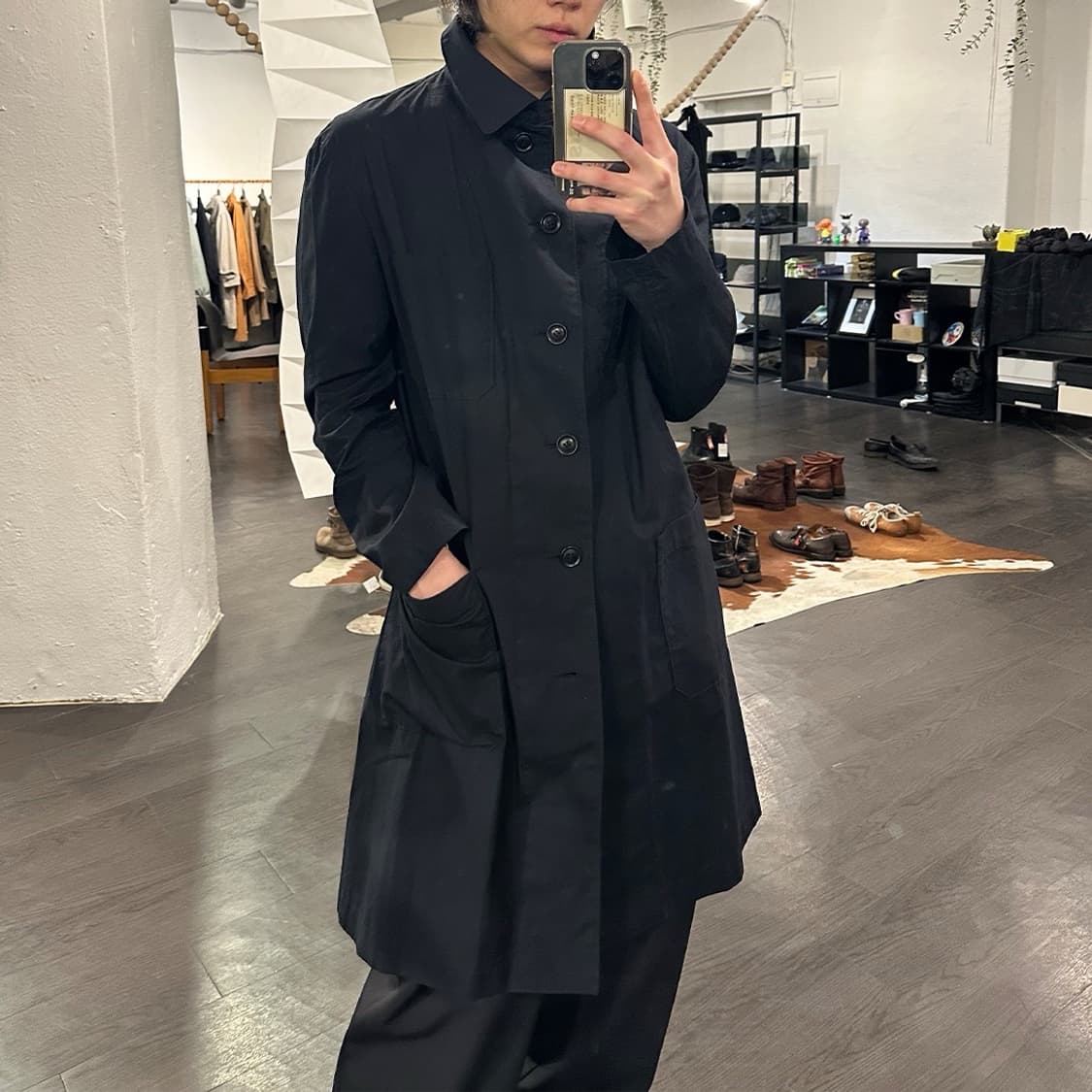 요지야마모토 하이넥 셔츠 코트 상품이미지5