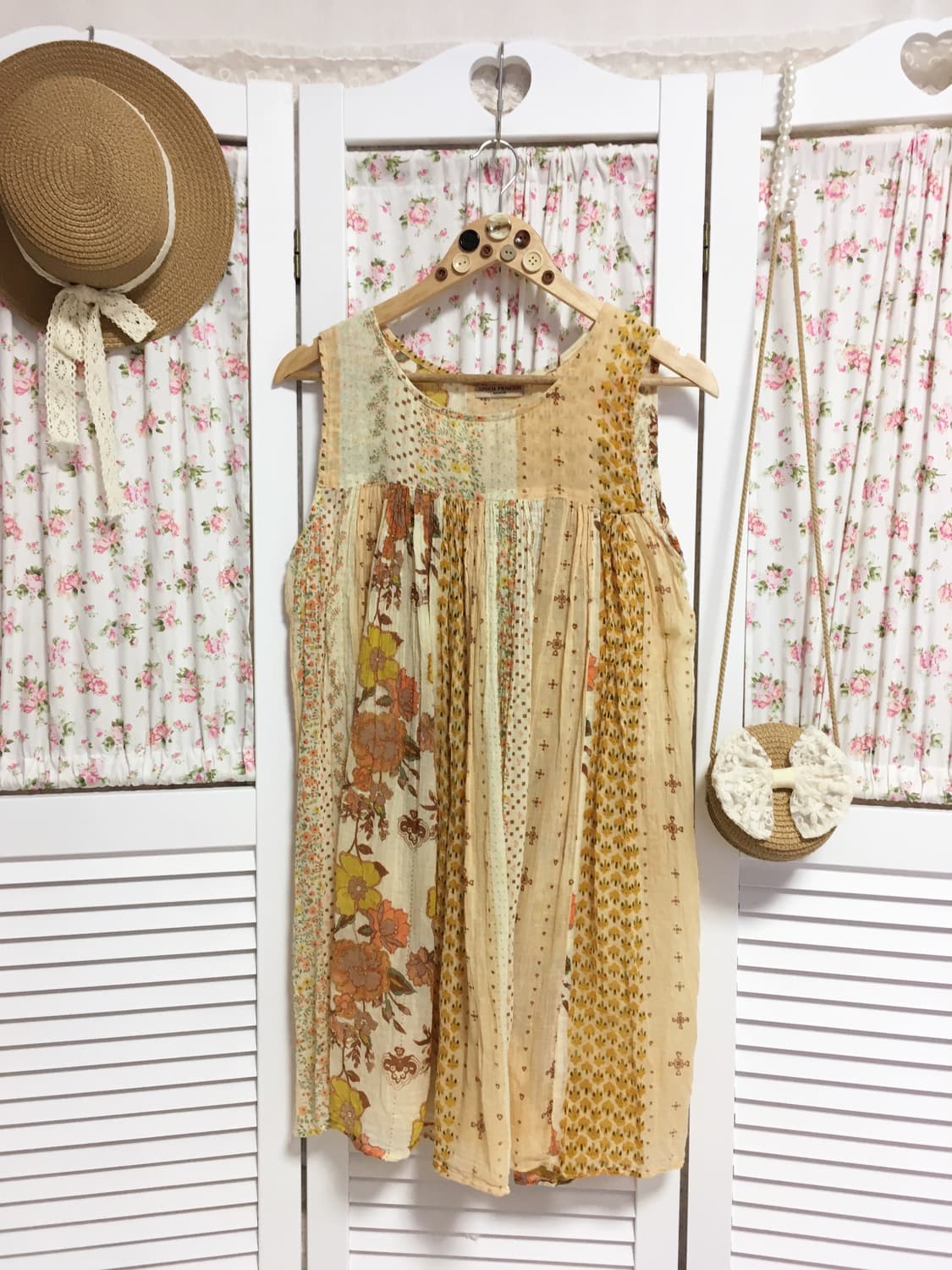 빈티지 하구미 패턴 슬리브리스 상품이미지1