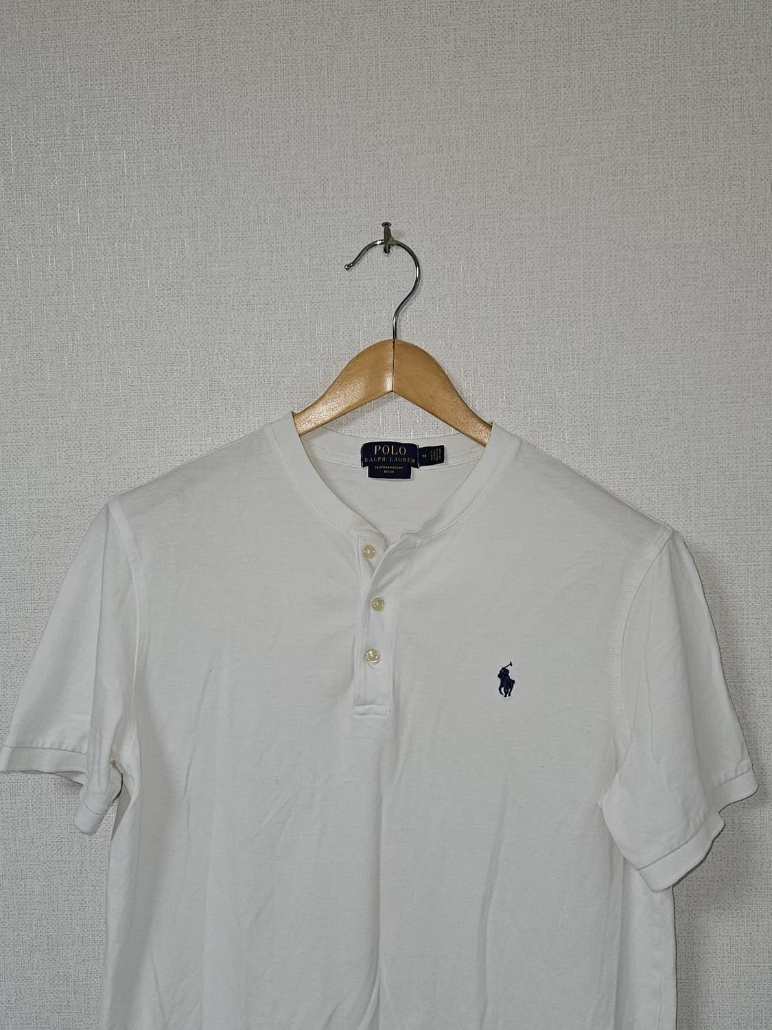 폴로 랄프로렌 신형 헨리넥 차이나넥 카라티 반팔 페더웨이트 메쉬 정품 M 상품이미지1