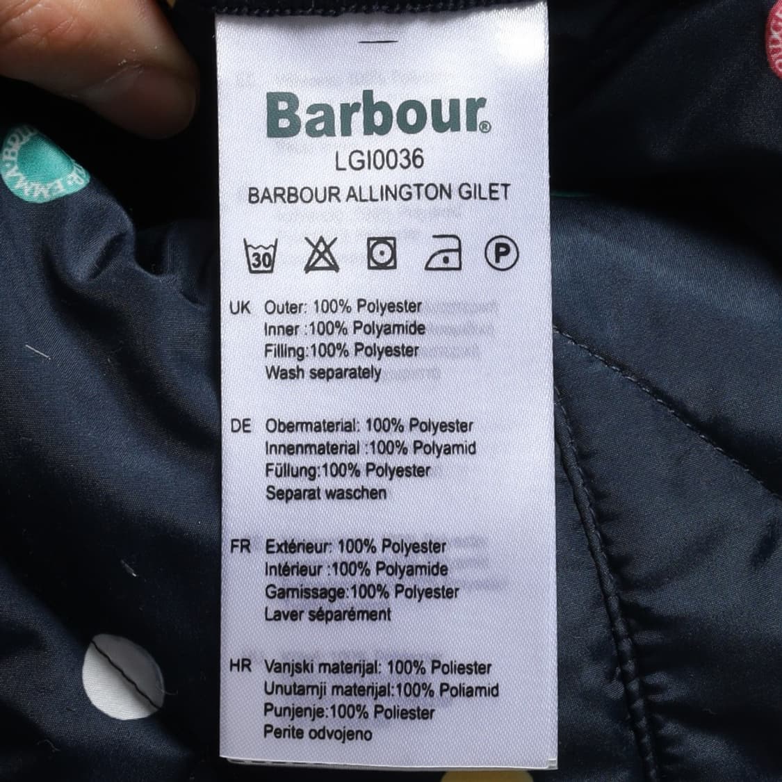 바버 Barbour Polka Dot Quilted Vest 

 상품이미지9