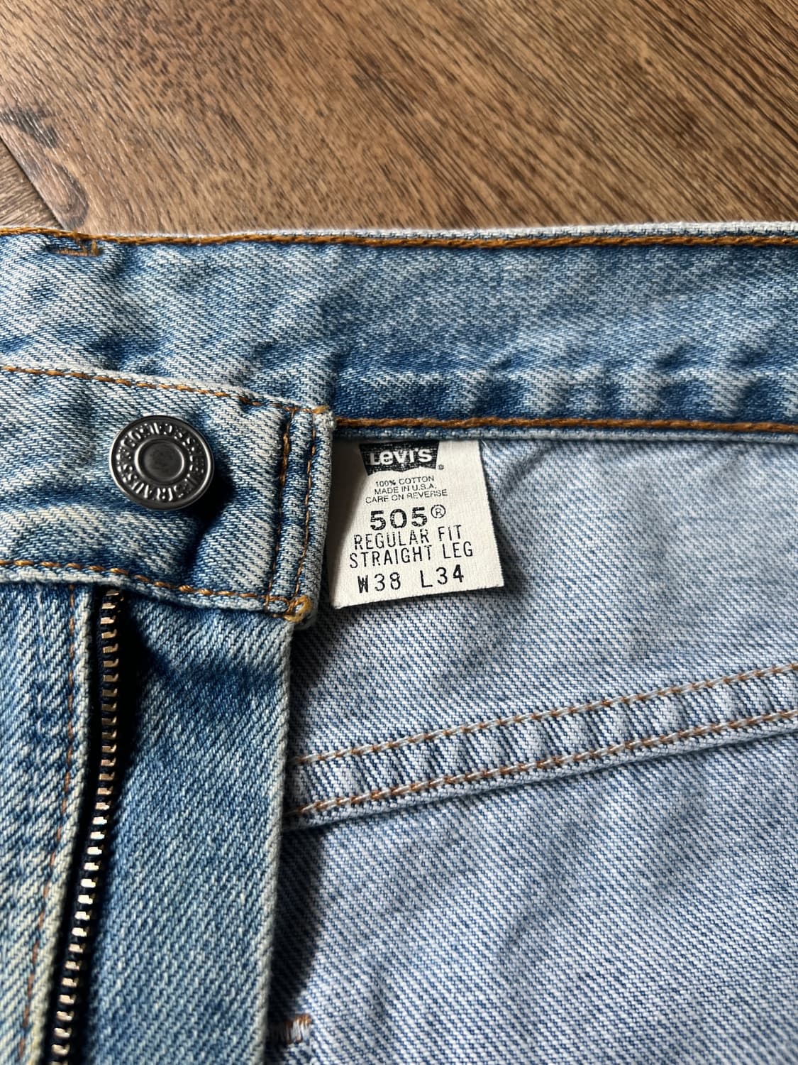 [38]90's 리바이스 USA Made 505 블랭크탭 더티워싱 데님 상품이미지6