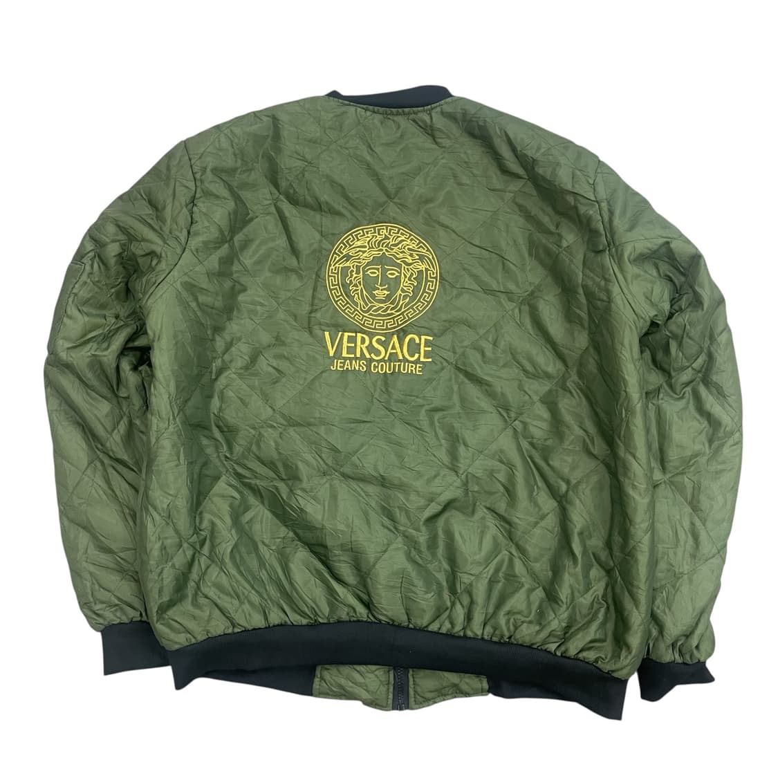 베르사체 퀼팅 블루종 카키 상품이미지2