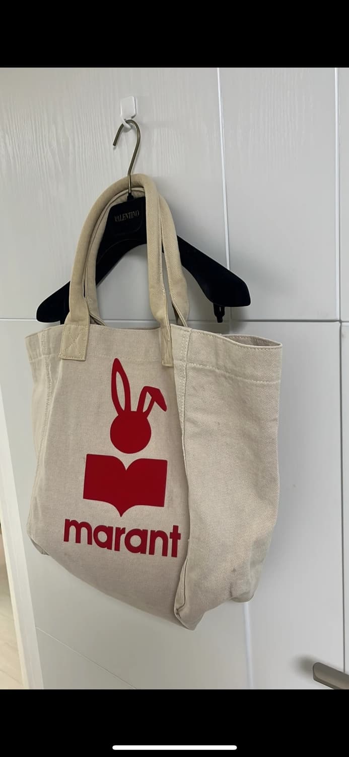 이자벨마랑 토끼캔버스 토트백 아이보리 정품 상품이미지2