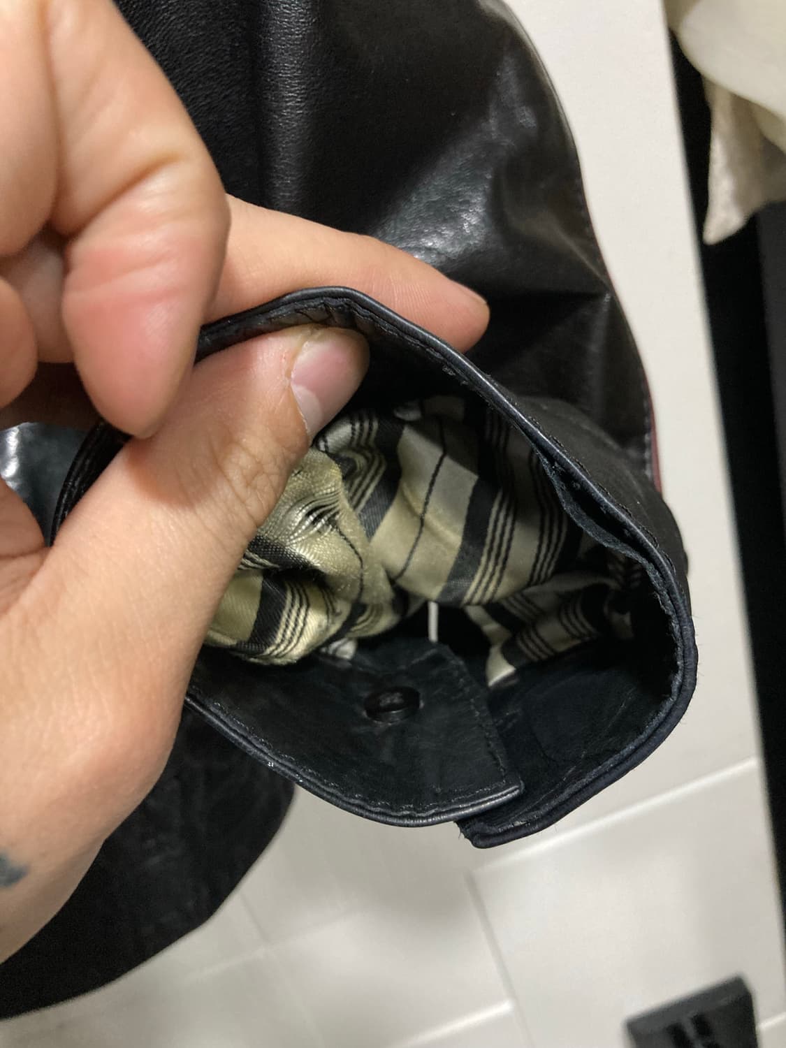 90s 레더 패널 자켓 상품이미지5