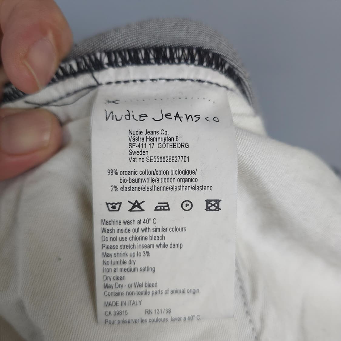 누디진 Nudie Jeans 스크니 블랙 코팅 데님팬츠 33 상품이미지9