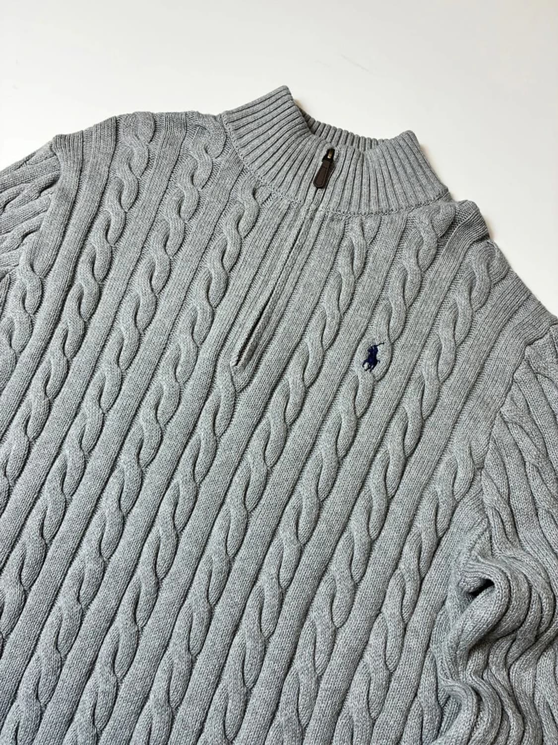 폴로 랄프로렌 큐알 꽈배기 하프 집 니트 PN8210 상품이미지2