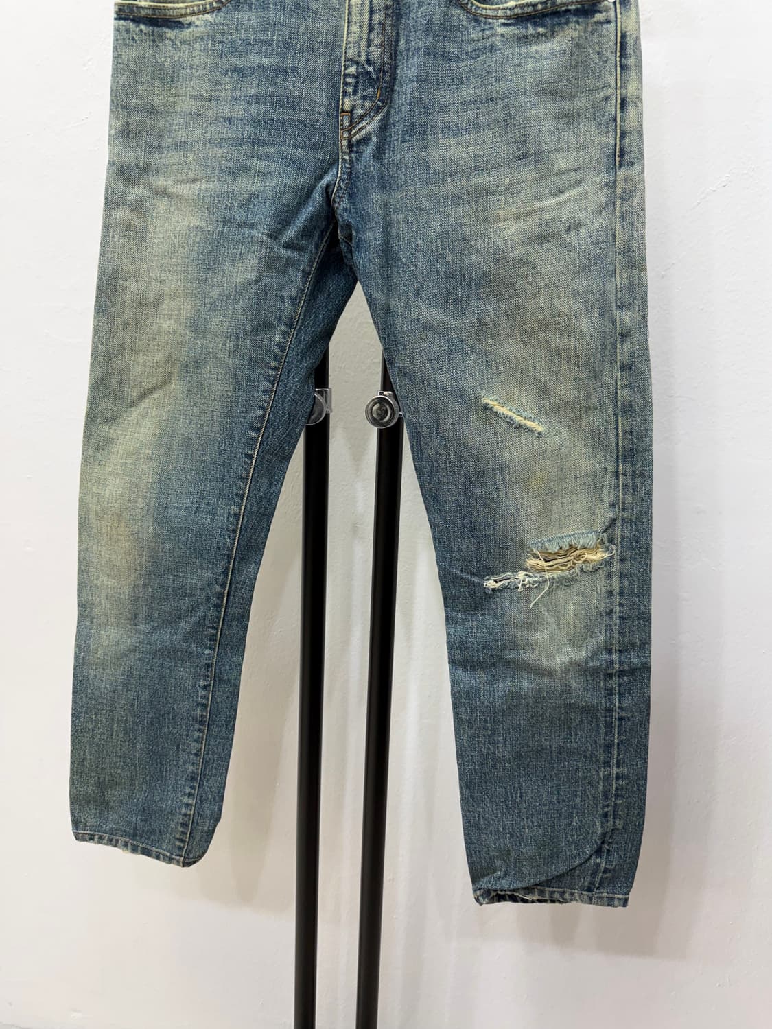 정품) 생로랑 남성 데미지 워싱 데님 청바지 30 상품이미지3