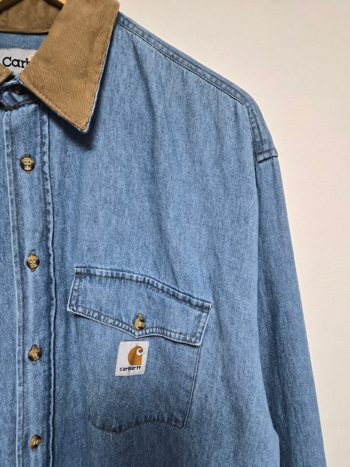 칼하트Carhartt 카라 배색 데님 셔츠 L사이즈 - S269 상품이미지3